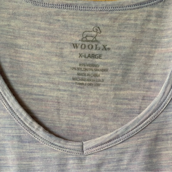 Woolx Women's Heather Lavender Long Sleeve Layla Light Weight Merino Tee - Picture 2 of 3